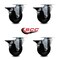 Service Caster 4'' Hard Rubber Wheel Swivel Top Plate Caster Set Posi Brake, 4PK SCC-20S414-HRS-PLB-4 - alternate 3
